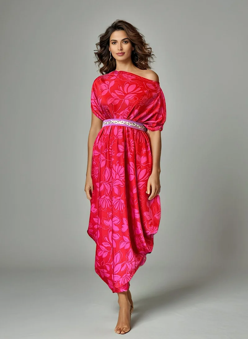 إكستاسي فستان بطبعات درابيه